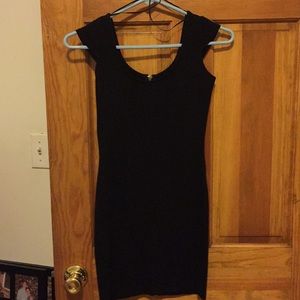 Black stretch mini dress